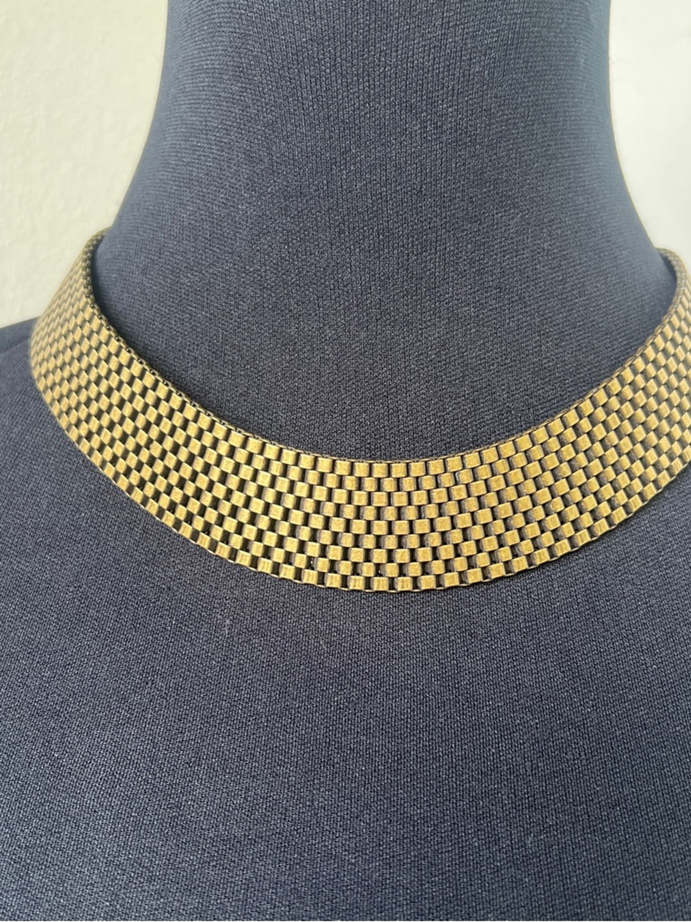 Vintage Bronze Chainmail Mesh Cleopatra Choker necklace - Picture 2 of 6